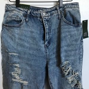 Wild Fable Distressed High Rise Mom Jeans Medium Wash Size 14 NWT